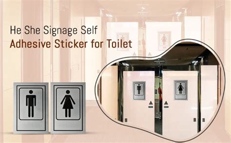 WEARORZO Stainless Steel Finish Gents Ladies Signage Self Adhesive ...