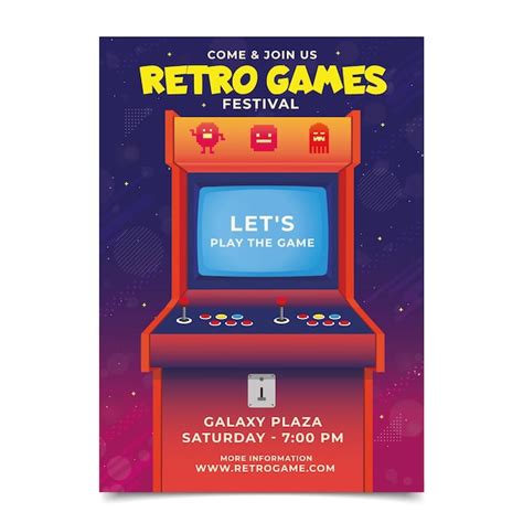Retro gaming poster template | Free Vector