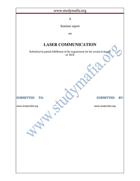 ECE Laser communications report - A Seminar report on LASER ...
