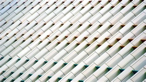 Wallpaper building, facade, slope, lines, white hd, picture, image