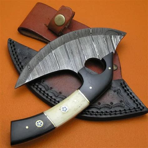 Handmade Ulu Knife - Damascus Native Alaskan Ulu Knives