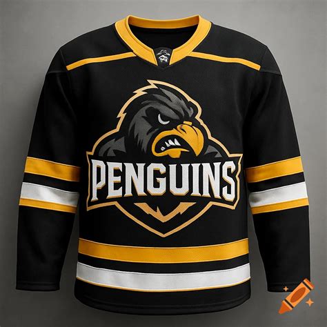 Aggressive Pittsburgh Penguins beer league hockey jersey design on Craiyon