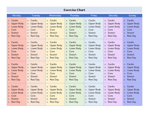 Exercise Workout Chart 的图像结果