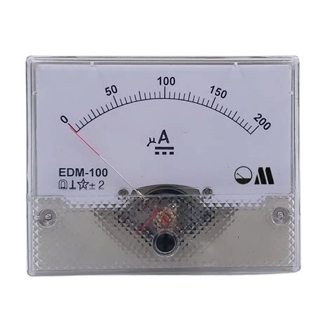 Om Meters EDM-100 Rectangular Moving Coil Analog Panel Meter 200uA ...