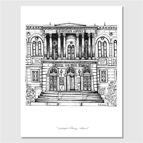 Carnegie Library - Oakland | Pittsburgh Drawing | Pen and Ink Wall Art ...