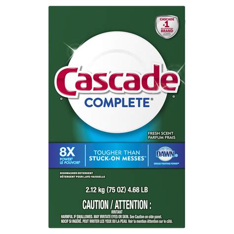 Cascade Complete Powder Dishwasher Detergent, Fresh Scent, 75 Oz ...