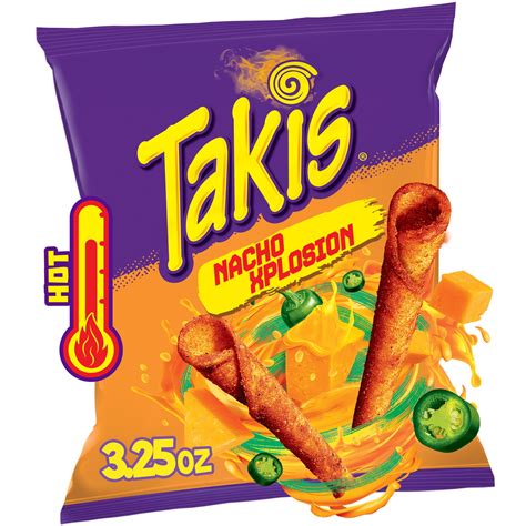 Takis Nacho Xplosion 3.25 oz Snack Size Bag, Cheese and Chili Pepper ...