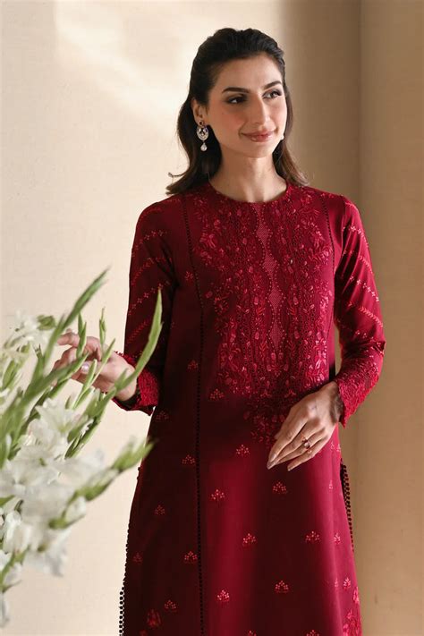 MAROON LUXURY EMBROIDERED LAWN SET 2025 (NEL-25606) (RTS) – Nainpreet ...