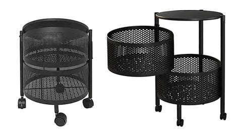 Kinfolk Metal 2 Layer Kitchen Rotating Trolley Storage Rack, Kitchen ...