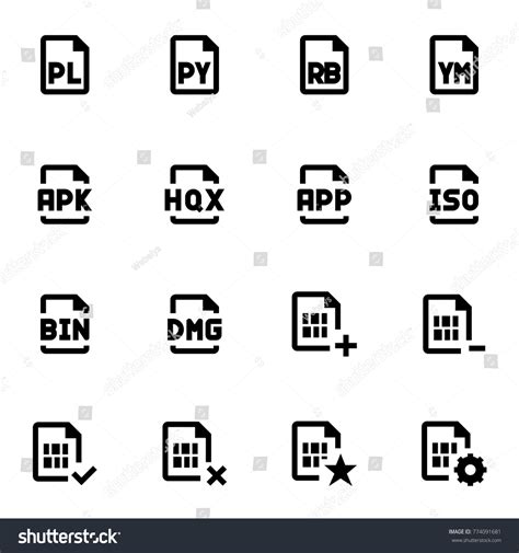Coding Black White Icon Set Stock Vector (Royalty Free) 774091681 | Shutterstock