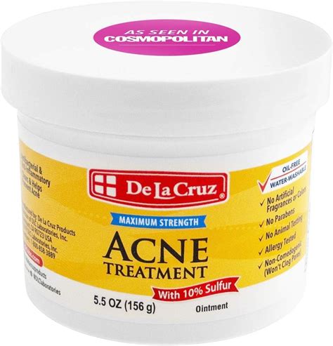 De La Cruz 10% Sulfur Ointment Acne Treatment - Medication to Clear ...