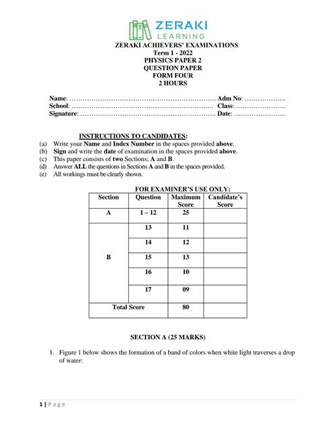 Image result for Physics Form 4 Paper