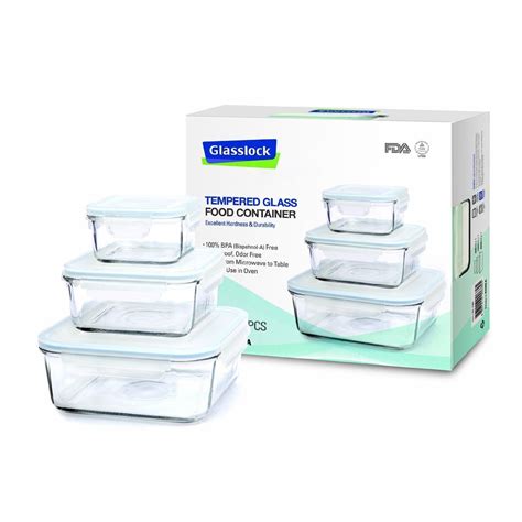 Buy Glass Lock Square Oven Taper Storage Container, Set of 3 Online at ...