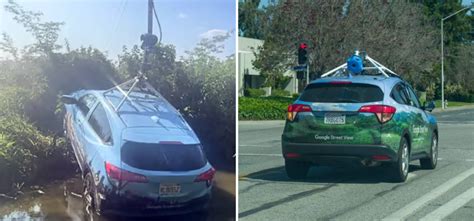 Google Maps Car Gets Chased By Police, Crashes Into Creek