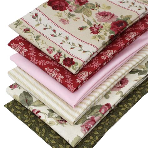 6 Fat Quarters - "Graceful Roses" - Overdale Fabrics
