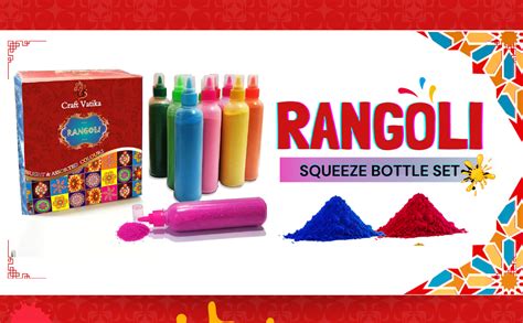 Buy CraftVatika 12 Rangoli Colour Powder Tube Kit Diwali Decoration ...