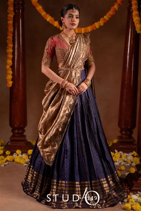 Studio 149 | Pure kanchipuram silk Half saree | Chennai – Studio 149 ...