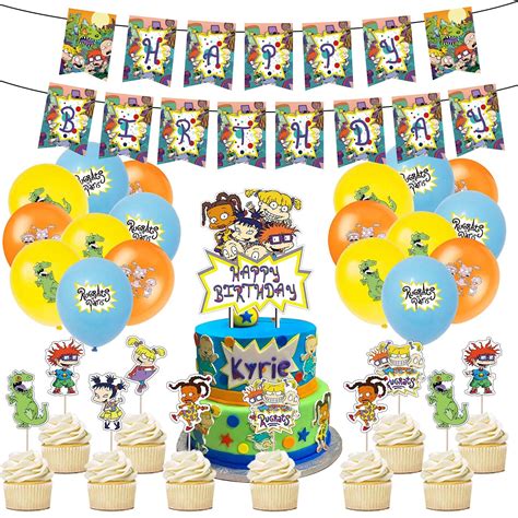 Buy JUNPENG Rugrats Birthday Theme Party Decorations and Supplies for ...