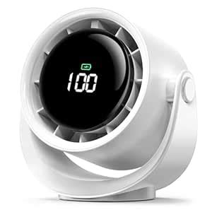 Buy Koonie Desk Fan, LED Display Mini Table Fan, Rechargeable Personal ...