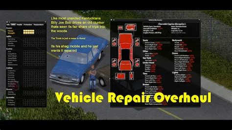Vehicle Repair Overhaul mod for Project Zomboid - ProjectZomboidMods.com