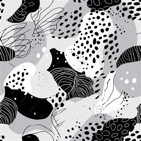 O padrão abstrato desenhado à mão apresenta formas orgânicas em uma ...