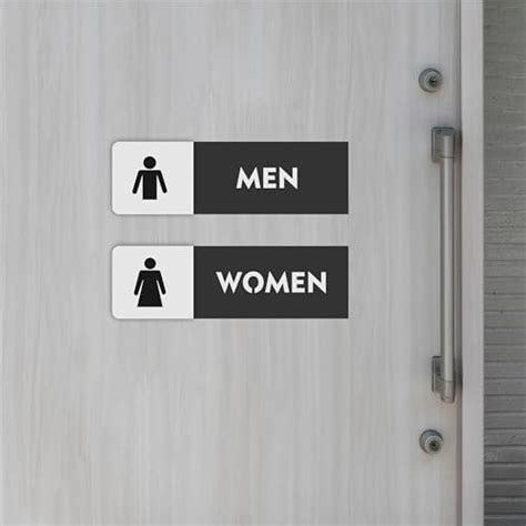 TOPTAG Washroom Men Women Sign Board Self-Adhesive Wall Sticker for ...