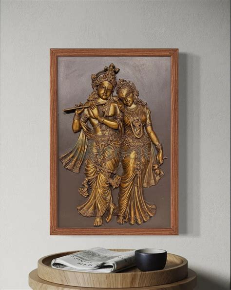 18X12 Inch Radha Krishna 3D Relief Mural Wall Art