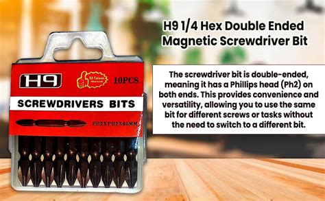 H9 1/4 Hex Double Ended Magnetic Screwdriver Bit Ph2 Bits in Bronze ...