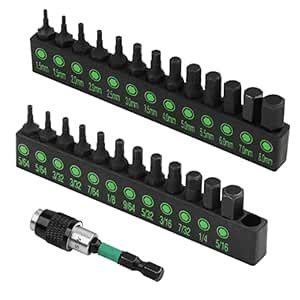 SWANLAKE 26-Piece Hex Head Allen Wrench Drill Bit Set, 1/4”Magnetic ...