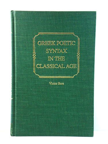 Buy Greek Poetic Syntax (Yale classical monographs) Book Online at Low ...