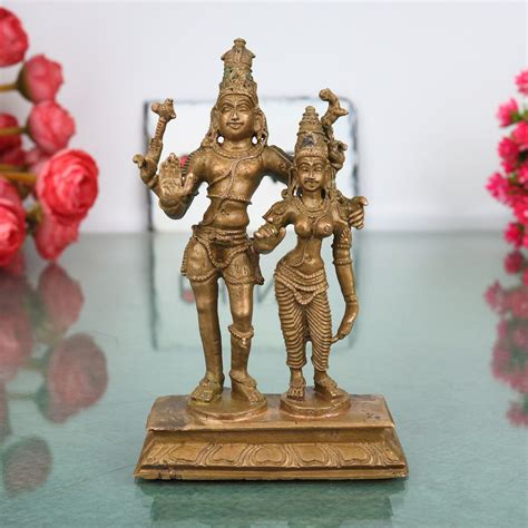 Bronze Shiva Parvati Idol, Uma Maheshwara Murti, Hara Gauri Gowri ...