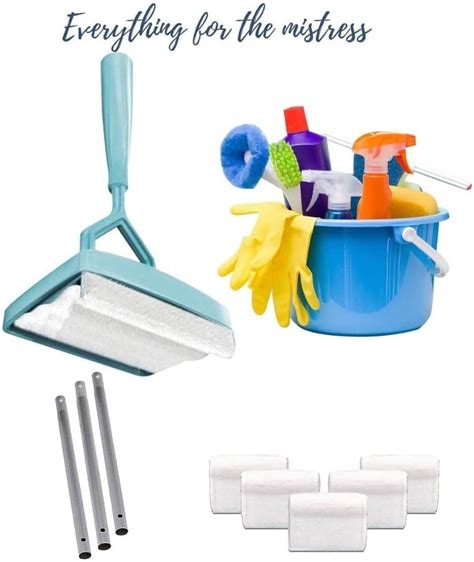 Buy Baseboard Cleaner Tool with Handle 5 Reusable Cloths. Use for ...