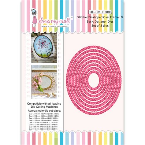 Stitched Scalloped Oval Frame LG - Basic Designer Die – Dress my craft