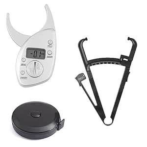 Bravezi Digital Body Fat Caliper (Silver) Body Fat Analyzer (Black ...