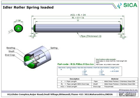 Ø38 MM Idler Roller | Sica - Factory Automation and Commercial Application