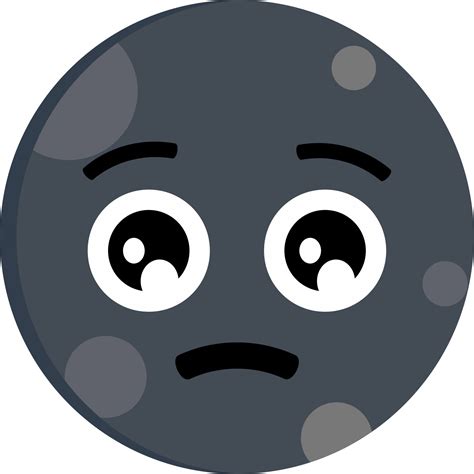 Moon with sad expression. Clip art of sadness moon illustration ...