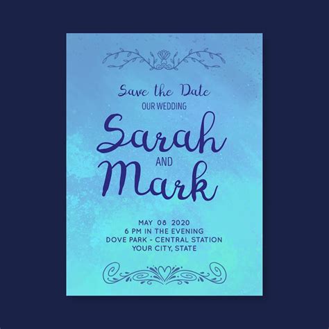 Blue background invitation card Images - Free Download on Freepik