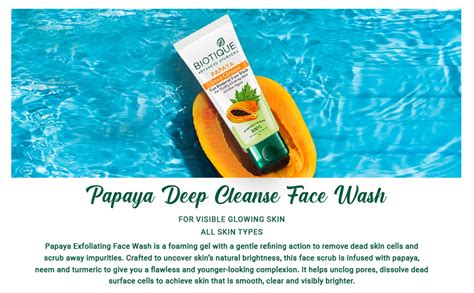 Biotique Papaya Deep Cleanse Face Wash 100 ml | Papaya Juice, Neem ...