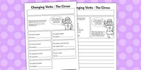 Changing Verbs Worksheet / Worksheet Pack (teacher made)