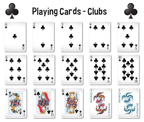 Complete set of club playing cards | Free Vector