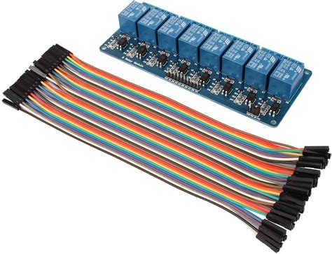 REES52 DC 5V 8 Channel Relay Module & 40 Pin Female-Female Dupont Cable ...