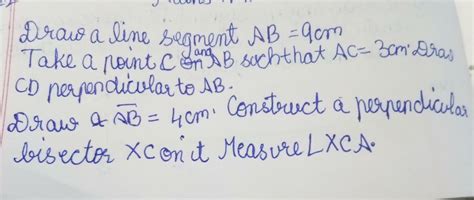 draw a line. segments AB = 9 cm take a point C on AB such that AC = 3 ...
