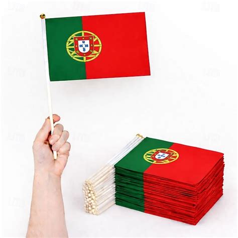 World Soccer Match 2026 Flag Handheld Flag Portugal Fan Cosplay Kid's ...