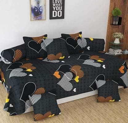 FESTIVAL HOME FURNISHINGS Cotton 400TC Diwan Set (60X90 Inch Bedsheet ...