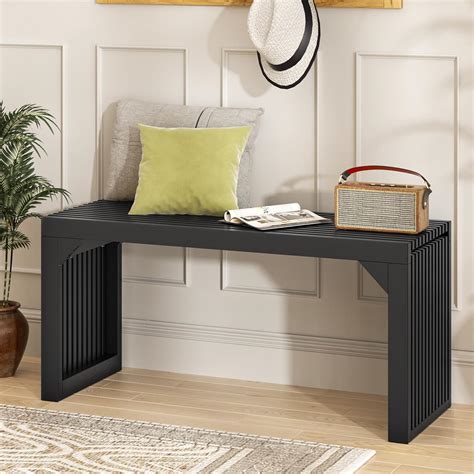 Amazon.com: MODCART 35" Solid Wood Bench, Black Entryway Bench with ...