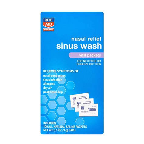 Rite Aid Sinus Wash Refill, Individually Wrapped Saline Packets - 100 Count | Sinus Rinse Refill ...
