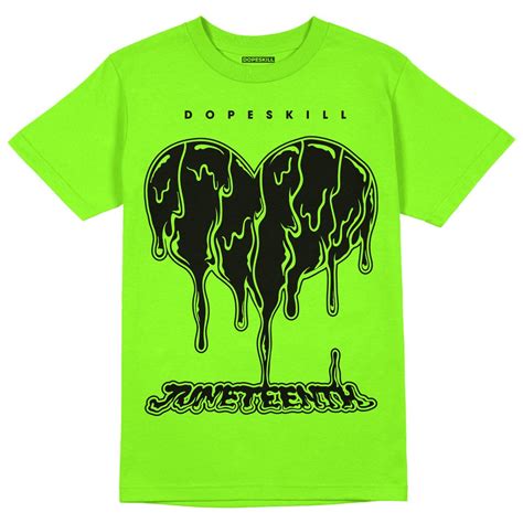 Neon Green Collection DopeSkill Neon Green T-shirt Juneteenth Heart ...