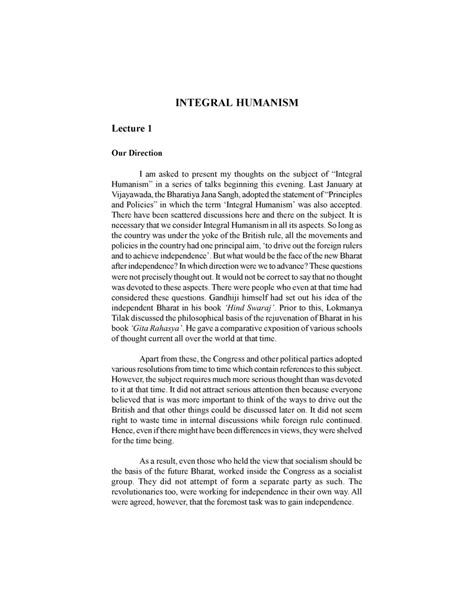Integral Humanism - Deendayal Research Institute