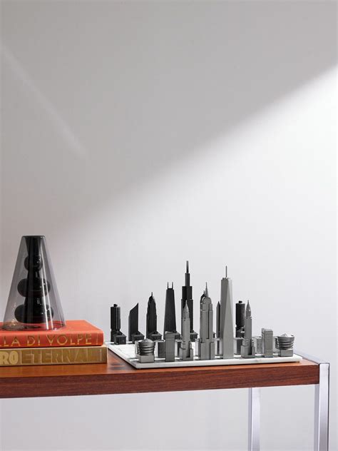 Skyline Chess - Chicago vs New York Stainless Steel and Marble Chess ...