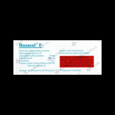 ROZAVEL F 10/160MG TABLET 10'S Price, Uses, Side Effects & Substitutes ...